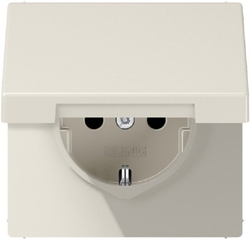 Розетка с заземлением без рамки Jung LS990 1-м. крышка шторки для IP44 бежевый картинка